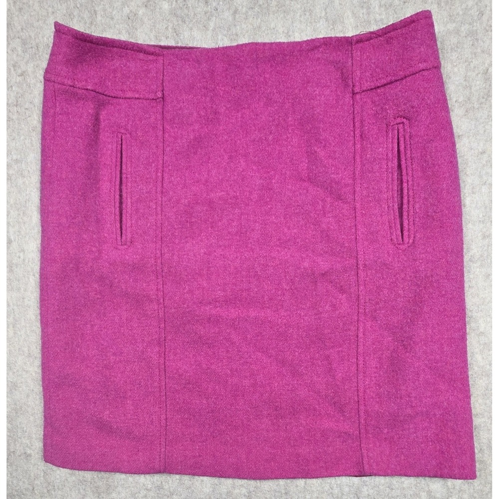 Talbots Womens Wool Blend Pencil Skirt‎ Fushia Back Zip Lined Size 6